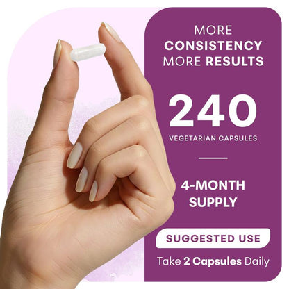 Magnesium Complex for Women, 240 Vegetarian Capsules | 20-in-1 Formula - Magnesium Blend with Vitamin D3, K2, Ashwagandha & More | Filler Free, Non-GMO Follow